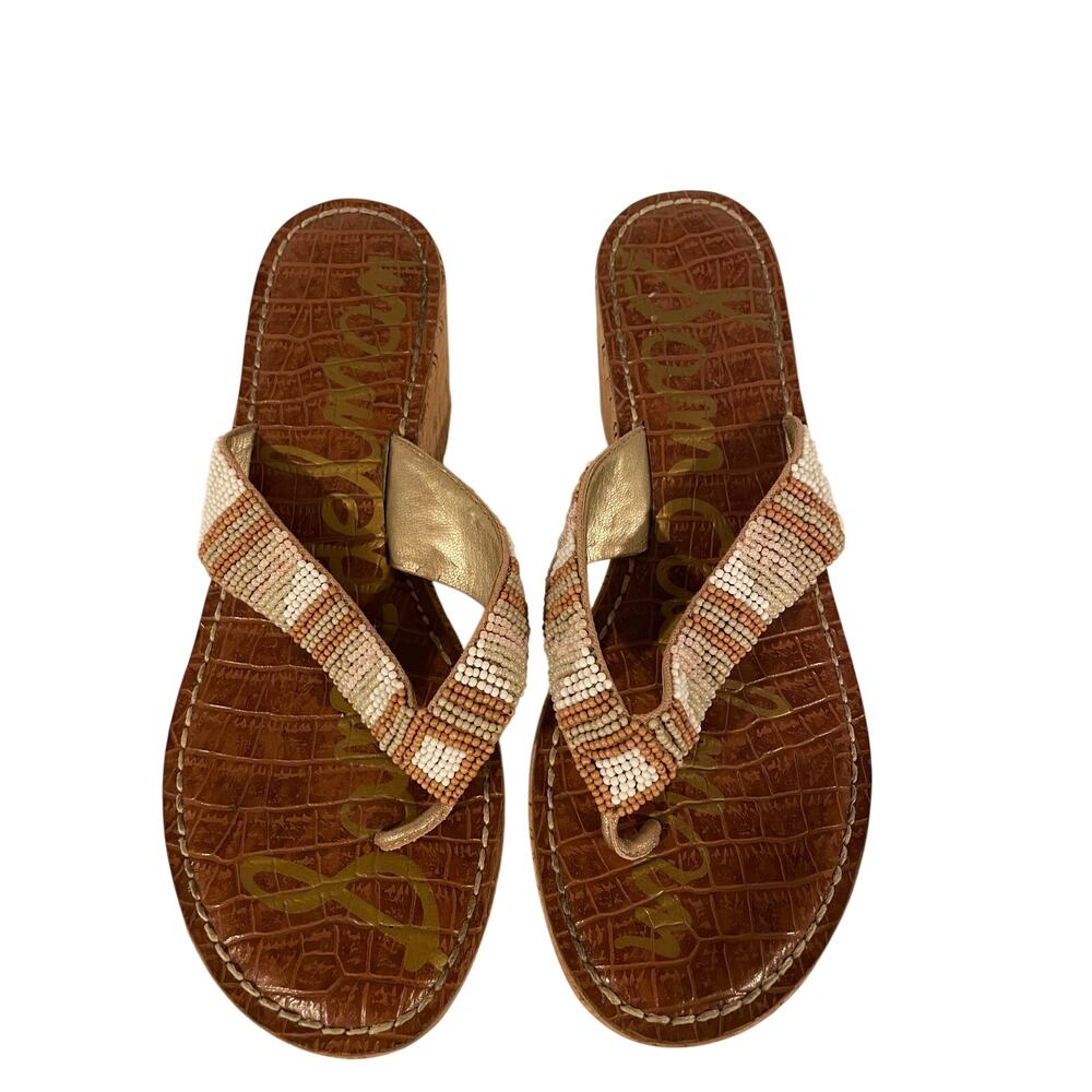 Sam Edelman Rosa Beaded Wedge Sandal Womens 7M